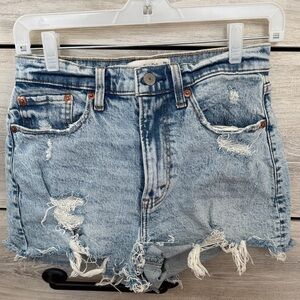 Abercrombie & Fitch Light Blue Distressed Jean Shorts